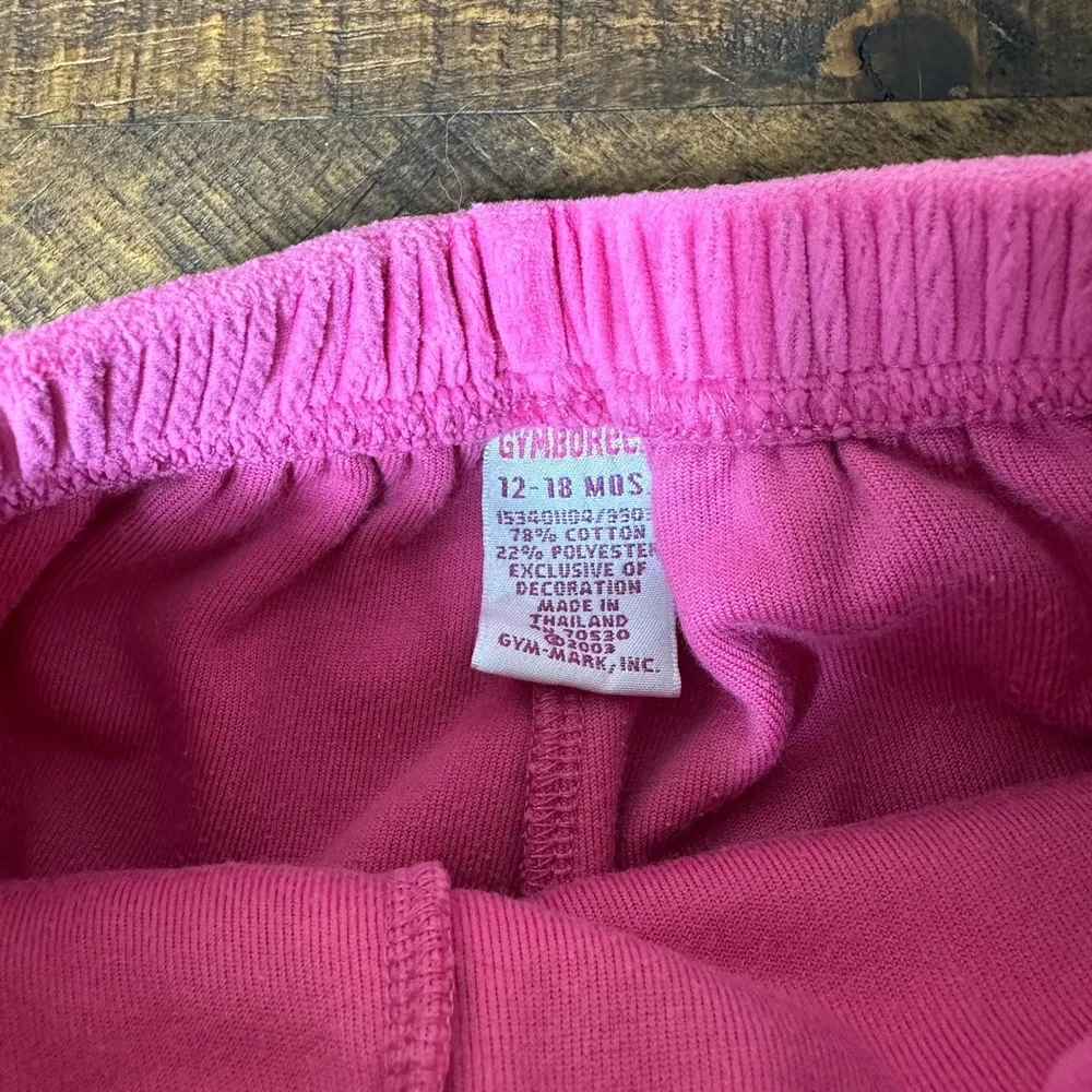 Gymboree‎ 12-18 Months City Sidewalk Pink Velour Kitty Pants